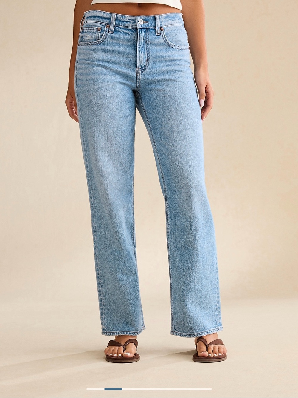 Women's AE High-Waisted Stovepipe Jean Medium Indigo Size 6 Short